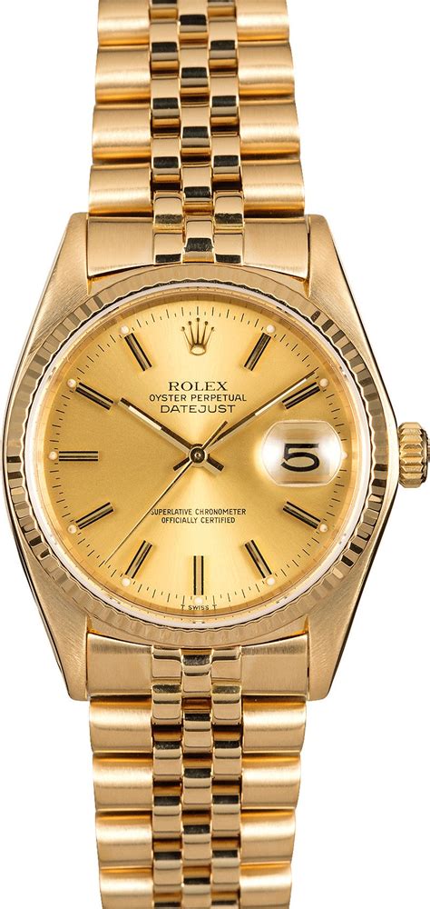 rolex 18ct gold mens watch 16018g|rolex datejust 36 price.